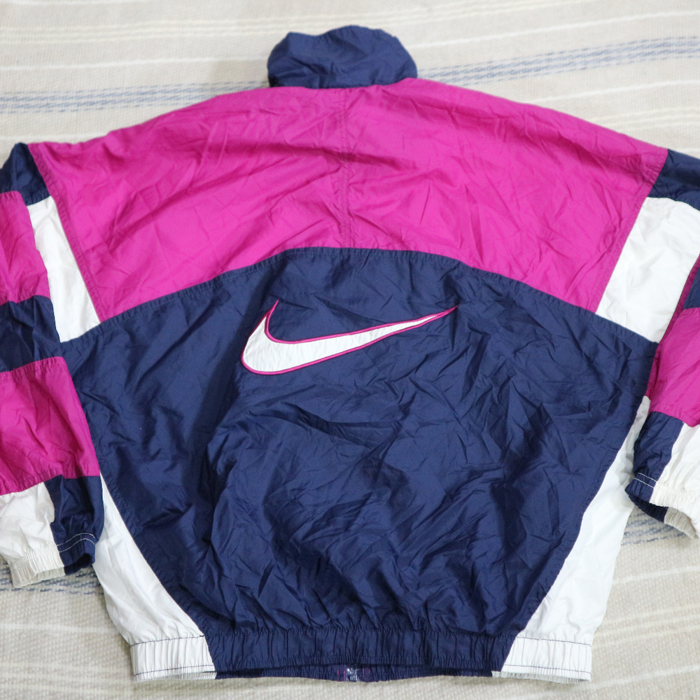 NIKE Purple/Navy Big Back Swoosh Track Jacket VTG - Picture 6 of 8